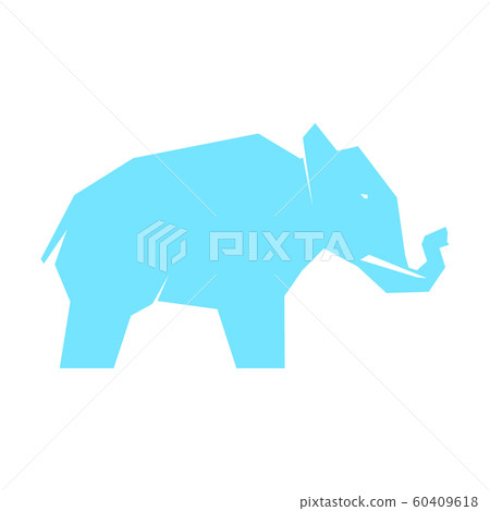 Blue elephant isolated on white Blue elephant isolated on white 60409618