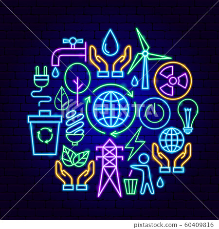 Green Energy Neon Concept 60409816