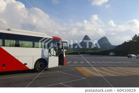 Intercity bus at Jinan Maisan Rest Area, Jinan-gun Expressway, Jeollabuk-do, Korea Intercity bus at Jinan Maisan Rest Area, Jinan-gun Expressway, Jeollabuk-do, Korea 60410029