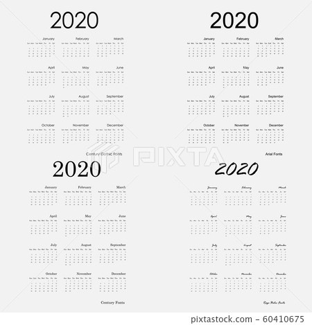 2020 Calendar Template.Calendar 2020 Set of 12 60410675