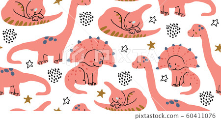 Scandinavian dino dinosaur seamless pattern Scandinavian dino dinosaur seamless pattern 60411076