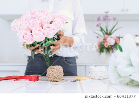 young women business owner florist making or young women business owner florist making or 60411377