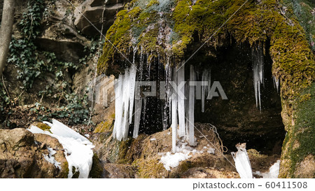 Frozen waterfall in Demirji range, Crimea Frozen waterfall in Demirji range, Crimea 60411508