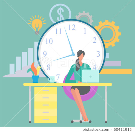 Freelancer Working From Home Woman at Workplace Freelancer Working From Home Woman at Workplace 60411915
