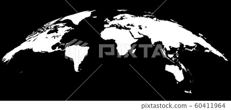 Black and white world map, for composite processing, Europe center 60411964