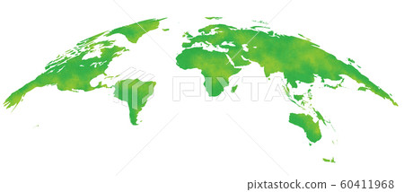 Watercolor style, world map, green, Europe center Watercolor style, world map, green, Europe center 60411968