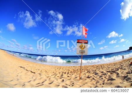 夏威夷海灘和快速潮汐流警告標誌 夏威夷海灘和快速潮汐流警告標誌 60413007