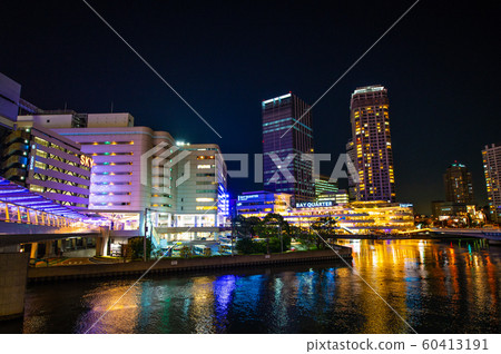 日本的橫濱都市風景我想要橫濱灣區等。 60413191