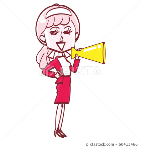 一個女人用擴音器 一個女人用擴音器 60413466