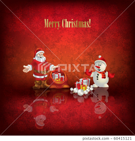 Abstract Christmas illustration with Santa Claus - Stock Illustration ...