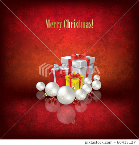 Abstract Christmas illustration with gifts and - Stock Illustration ...