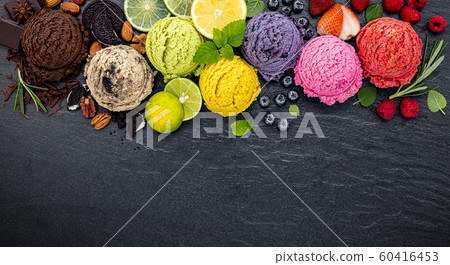 Various of ice cream flavor ball blueberry ,lime Various of ice cream flavor ball blueberry ,lime 60416453