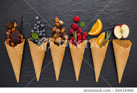 Various of ingredient for ice cream flavor in Various of ingredient for ice cream flavor in 60416466