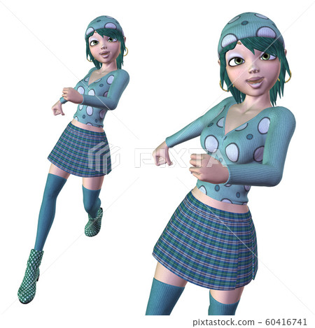 Girl in green winter cloth Girl in green winter cloth 60416741