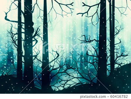 Dark Winter Forest - Stock Illustration [60416782] - PIXTA