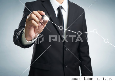 Businessman touch graph improve suggest more 60417040