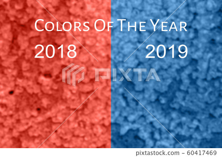 Colors of the years 2019 and 2020 living coral and classic blue on textured blurred background Colors of the years 2019 and 2020 living coral and classic blue on textured blurred background 60417469