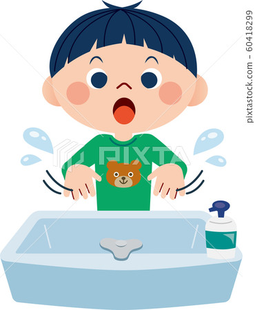 Restroom children get water 60418299