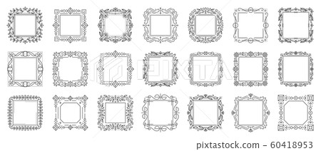 text frame monogram decor design banner vector set text frame monogram decor design banner vector set 60418953
