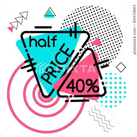 Half Price on Sale, Geometric Promotion Poster 60419665