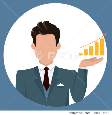 Businessman Holding Chart Made of Money Vector - Stock Illustration ...