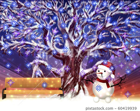 Winter scene with big tree Winter scene with big tree 60419939