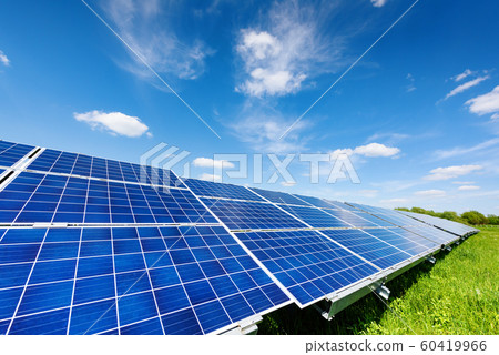 Solar panel on blue sky background 60419966