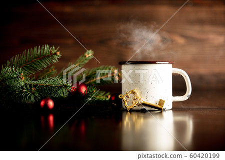 Cup of coffee and gingerbread man cookie Cup of coffee and gingerbread man cookie 60420199