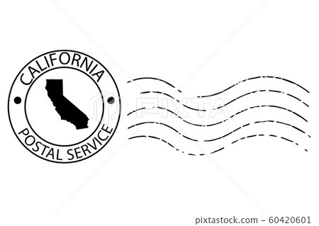 California postal stamp Vector illustration Eps 10 Stock