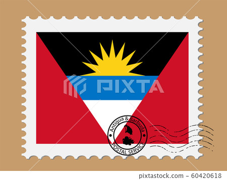 Antigua and Barbuda Flag With Postage Stamp Vector Antigua and Barbuda Flag With Postage Stamp Vector 60420618