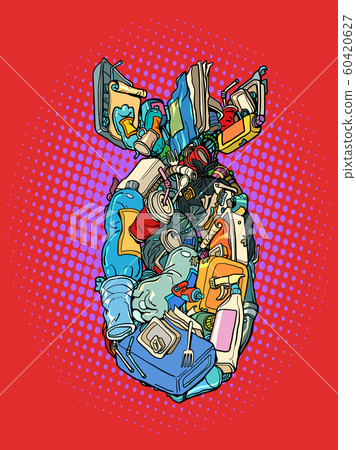 garbage is an environmental bomb for the planet. Ecology and recycling theme 60420627