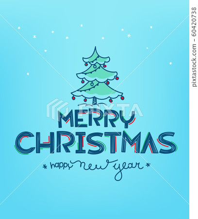 Merry Christmas and happy New year. Doodling style 60420738