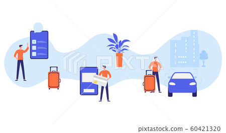 People Order Smart phone app, Pay car Taxi service 60421320