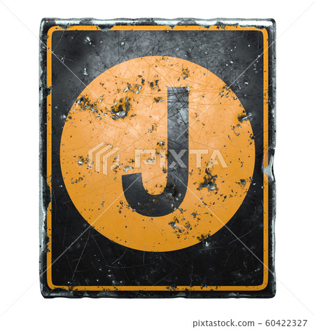 Public road sign orange and black color with a...-插圖素材 [60422327] - PIXTA圖庫