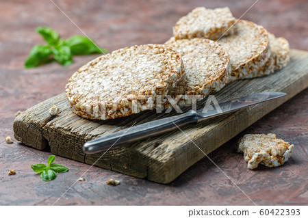 Puffed whole grain crispbread. Puffed whole grain crispbread. 60422393