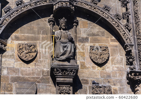 Powder Gate Tower architectural detail, the Royal Route start, Old Town, Prague 60422680