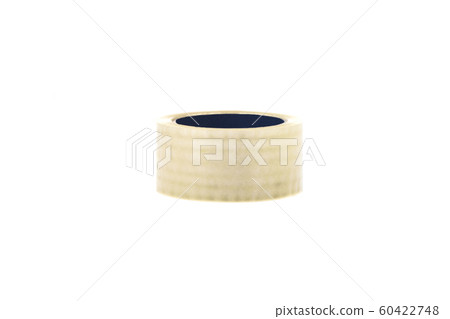 Roll of transparent adhesive tape isolated on a white background. 60422748