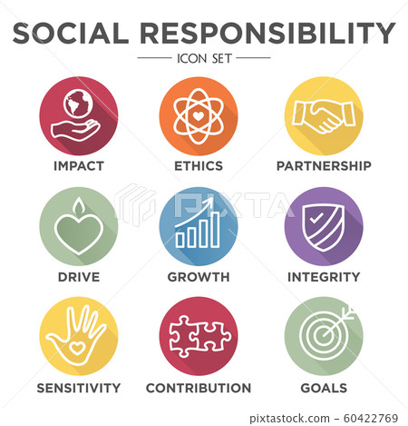 Social Responsibility Outline Icon Set 60422769