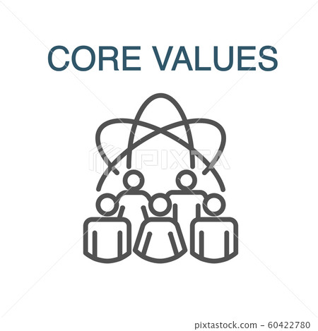Core Values Outline Icon w person and Core Values Outline Icon w person and 60422780