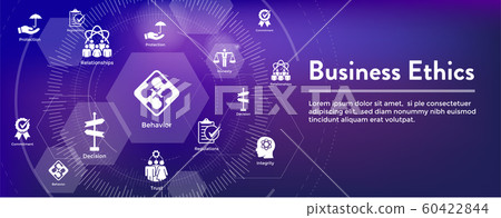 Business Ethics Web Banner Icon Set with Honesty, Business Ethics Web Banner Icon Set with Honesty, 60422844