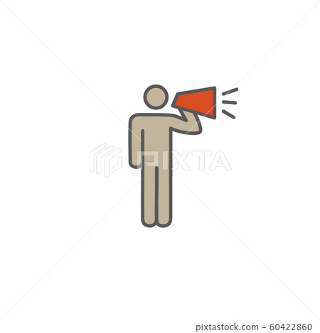Brand Ambassador Icon with Megaphone, Influencer Brand Ambassador Icon with Megaphone, Influencer 60422860