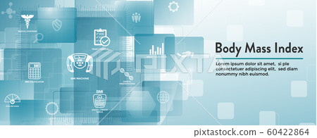 BMI or Body Mass Index Icons with scale, 60422864
