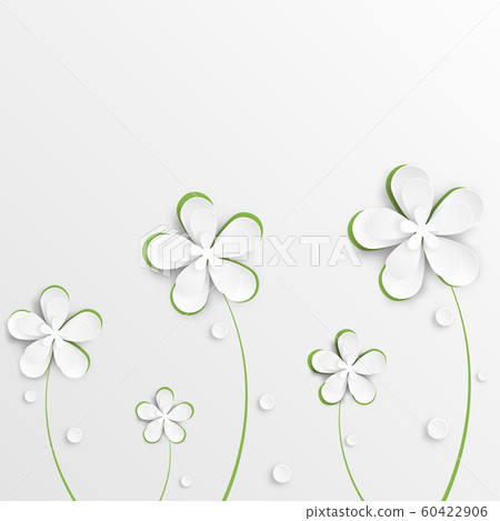 Vector greeting card background with derived paper flowers Vector greeting card background with derived paper flowers 60422906