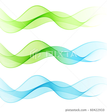 Abstract smooth color wave vector set. Curve flow motion illustration 60422910