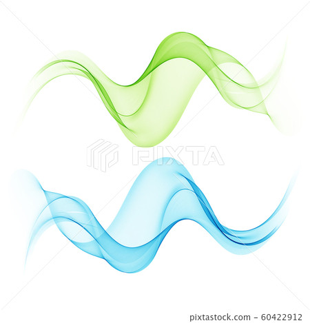 Set of abstract color wave smoke transparent blue,green wavy design Set of abstract color wave smoke transparent blue,green wavy design 60422912