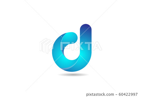 blue gradient logo d alphabet letter design icon - Stock Illustration ...