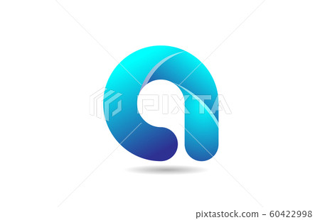 blue gradient logo a alphabet letter design icon - Stock Illustration ...