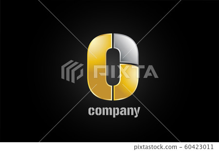 gold silver metal logo o alphabet letter design - Stock Illustration ...