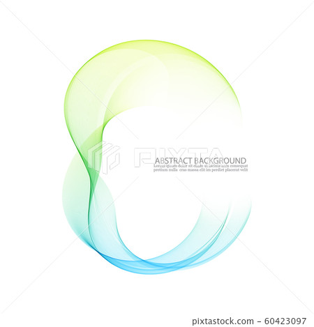 Abstract blue, green swirl circle bright background. Vector illustration for you modern design. Round frame or banner with place for text. Abstract blue, green swirl circle bright background. Vector illustration for you modern design. Round frame or banner with place for text. 60423097