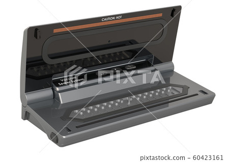 Opened Food Vacuum Sealer, 3D rendering Opened Food Vacuum Sealer, 3D rendering 60423161